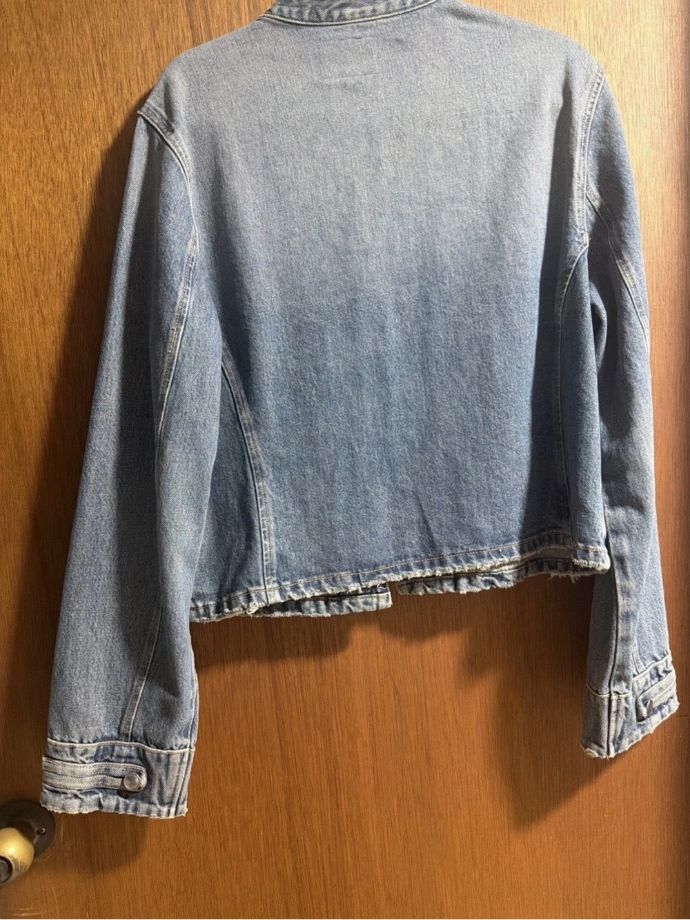 Zara Light Blue Military-Inspired Denim Jacket size XL - Picture 6 of 6